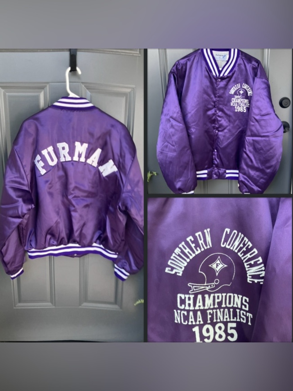 Vintage 1985 Swingster Satin Jacket Furman University Paladins Football XL